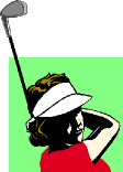 Cartoon lady golfer