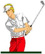 Sketch of golfer swinging club