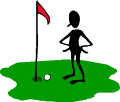 Carton Golfer at hole