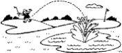 Cartoon hitting into the water