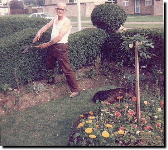 Alexander McIlree in his garden in Corby